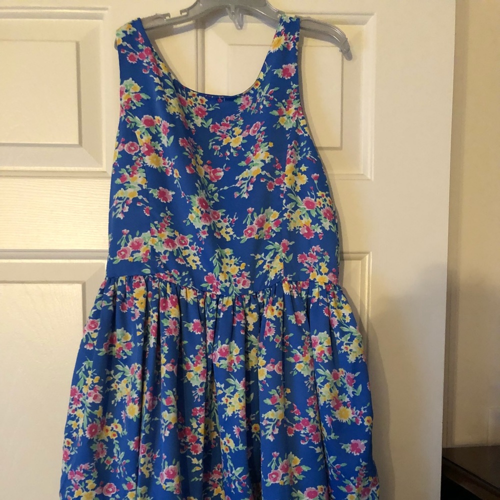 Polo Girls Floral Blue Dress